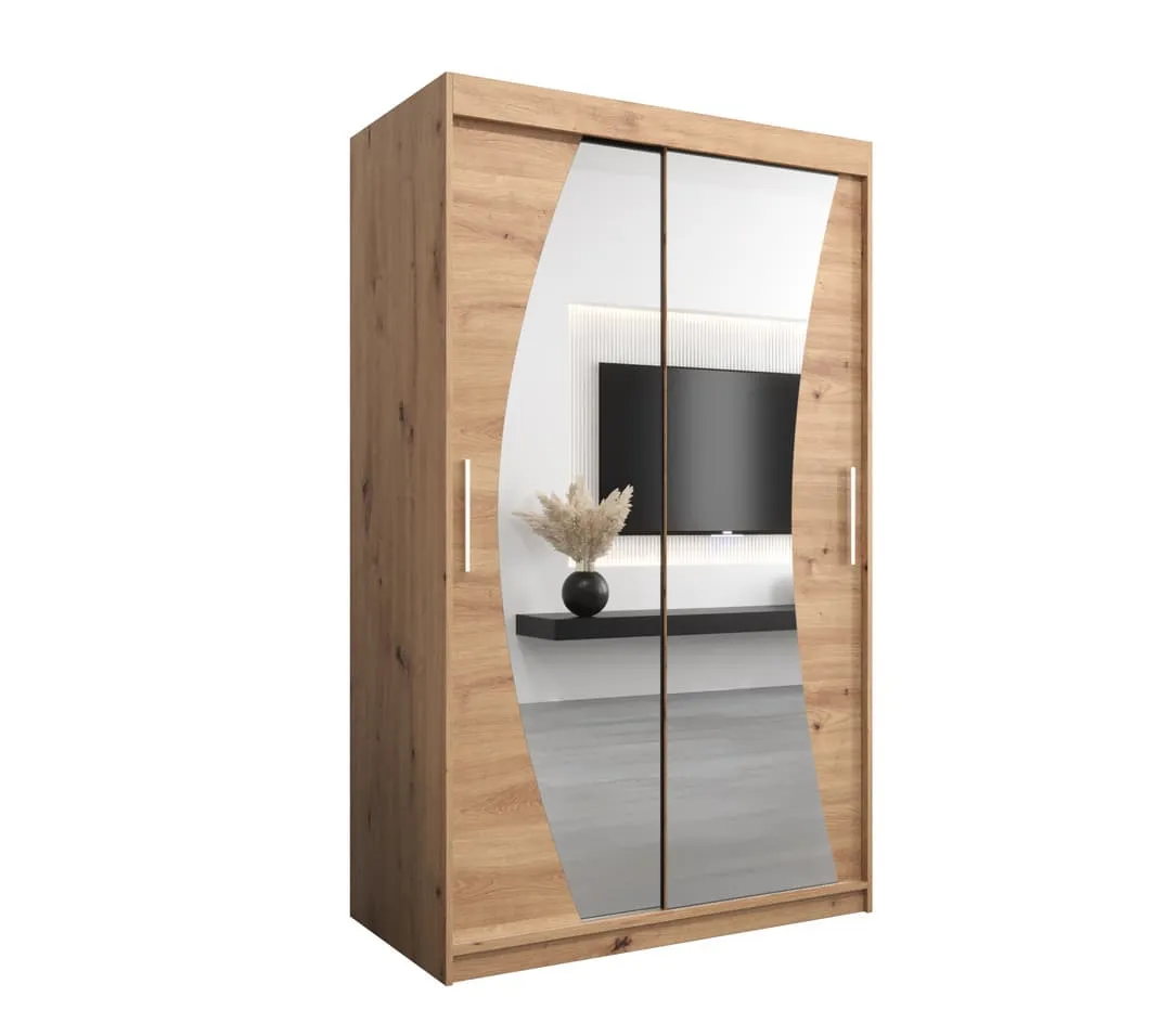 Wave Sliding Door Wardrobe 120cm