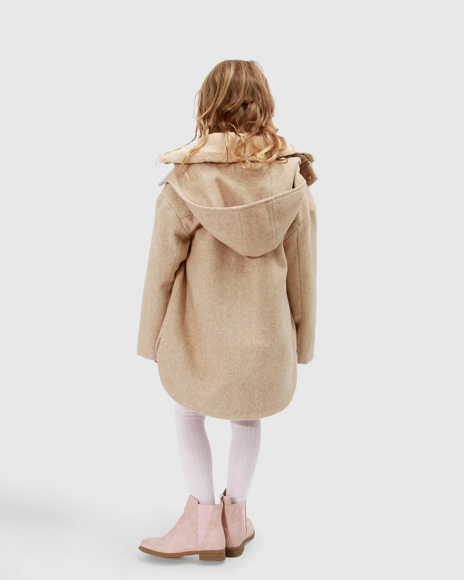 When I Grow Up Detachable Hooded Coat - Pale Oat