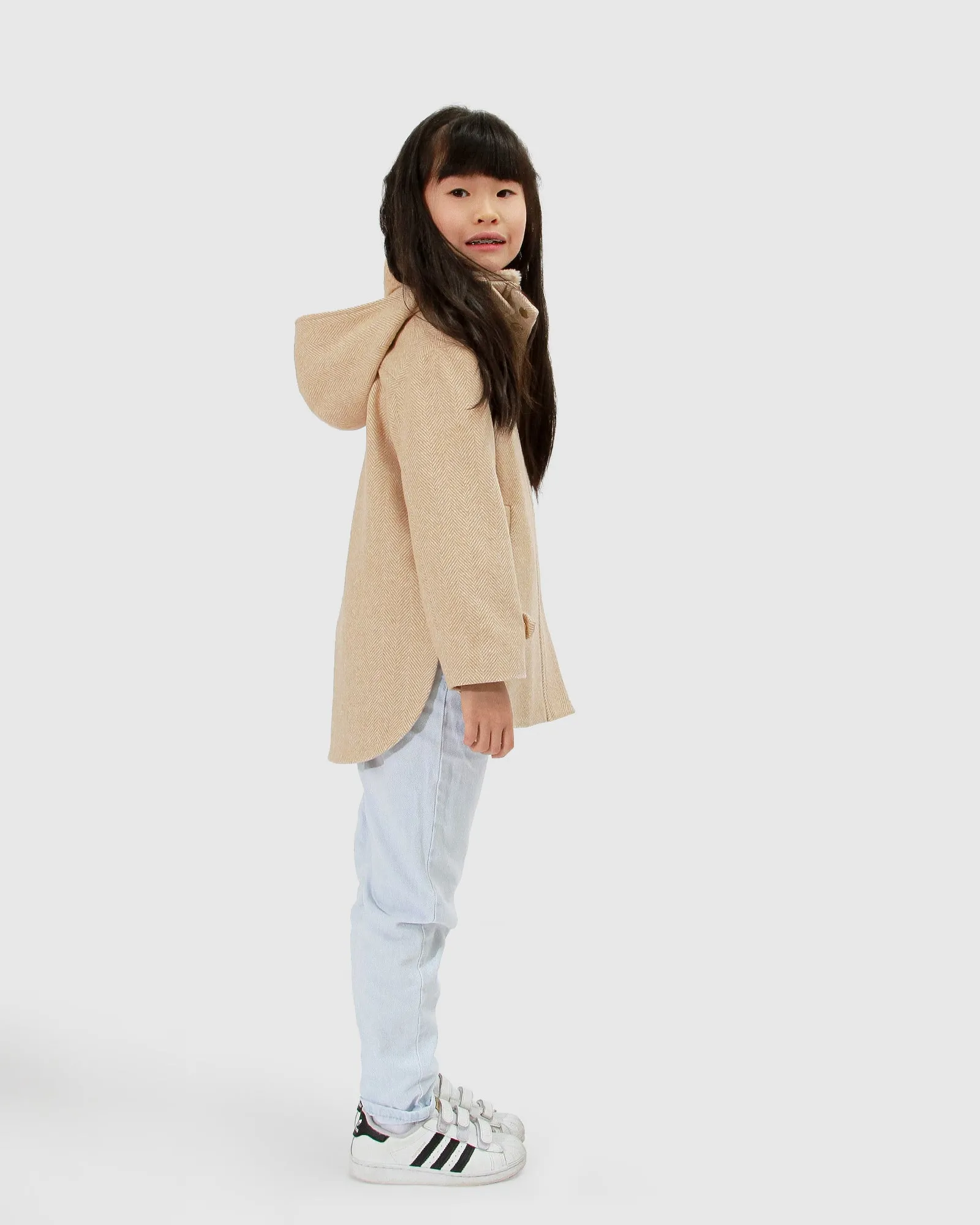 When I Grow Up Detachable Hooded Coat - Pale Oat