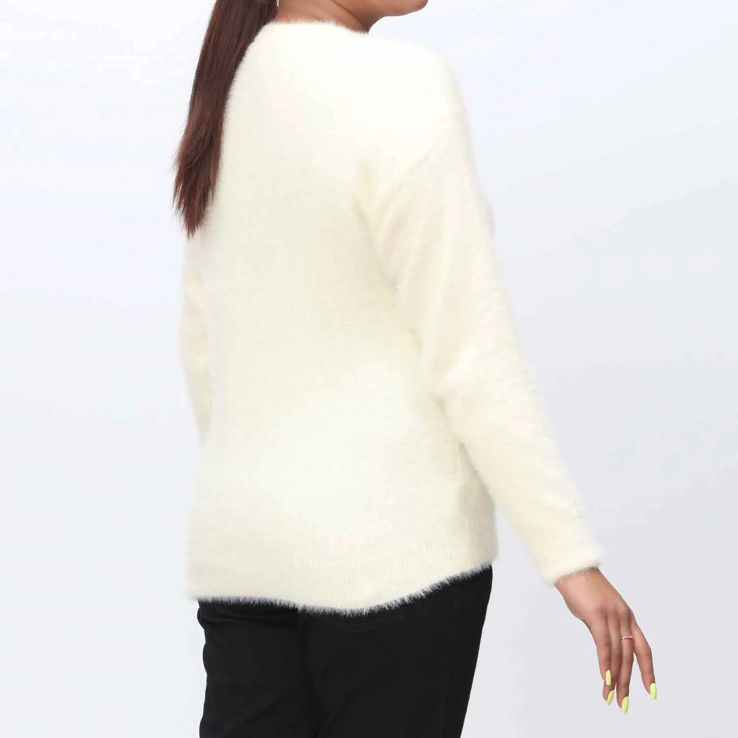 White Mid Length Cardigan  PW3902