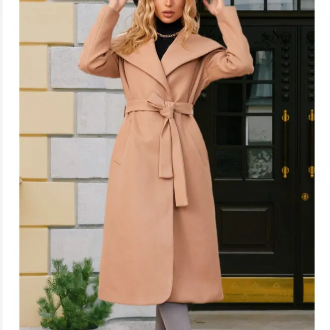 Winter Woolen Coat Women Hooded Coat Wholesale