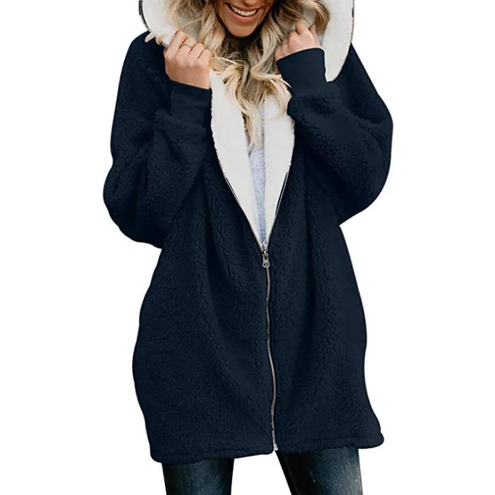 Women Solid Color Cardigan With Plush Coat Wholesale