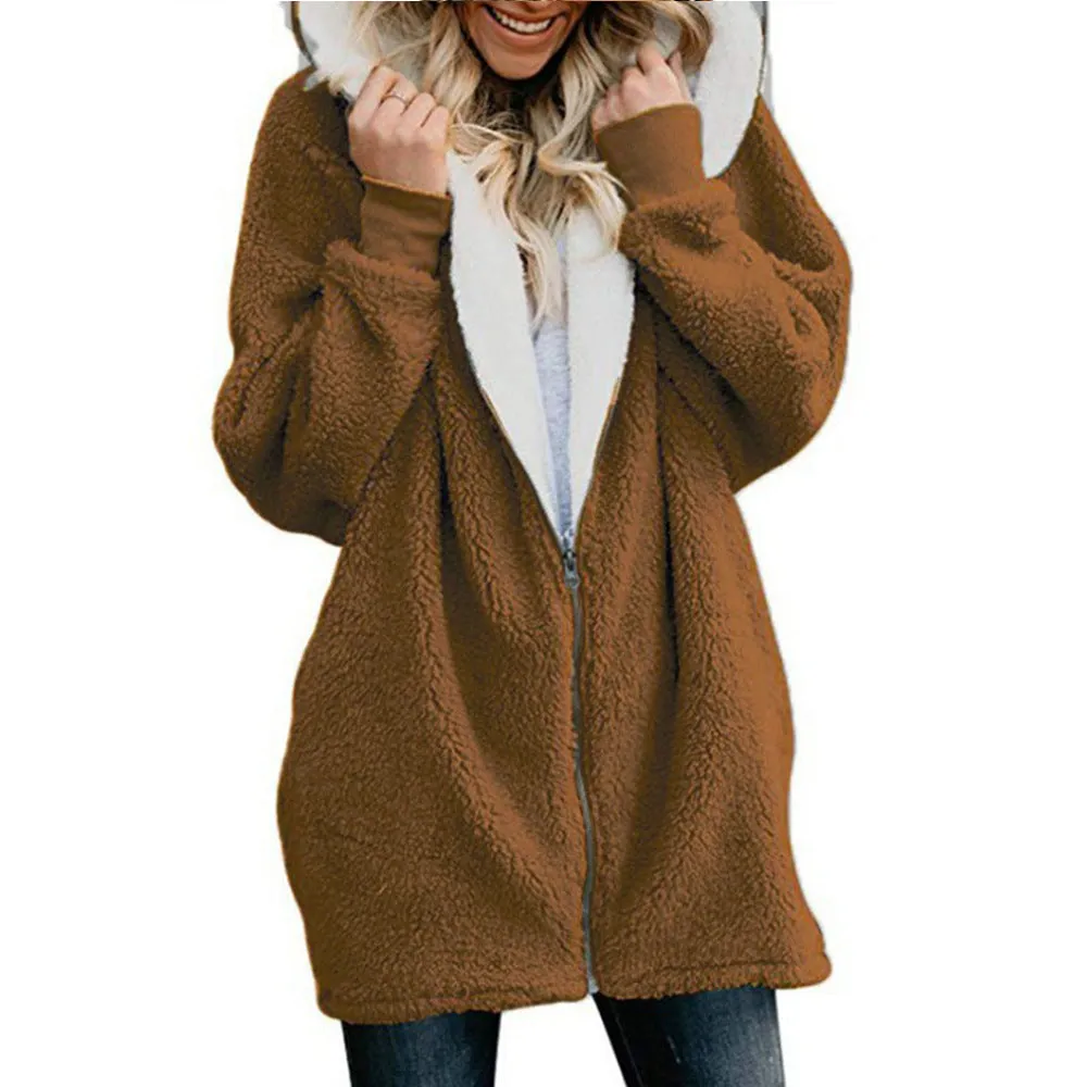 Women Solid Color Cardigan With Plush Coat Wholesale