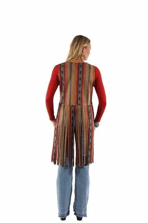 Women's Honey Creek Vest Collection: Serape Print Fringe