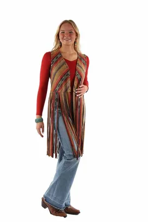 Women's Honey Creek Vest Collection: Serape Print Fringe