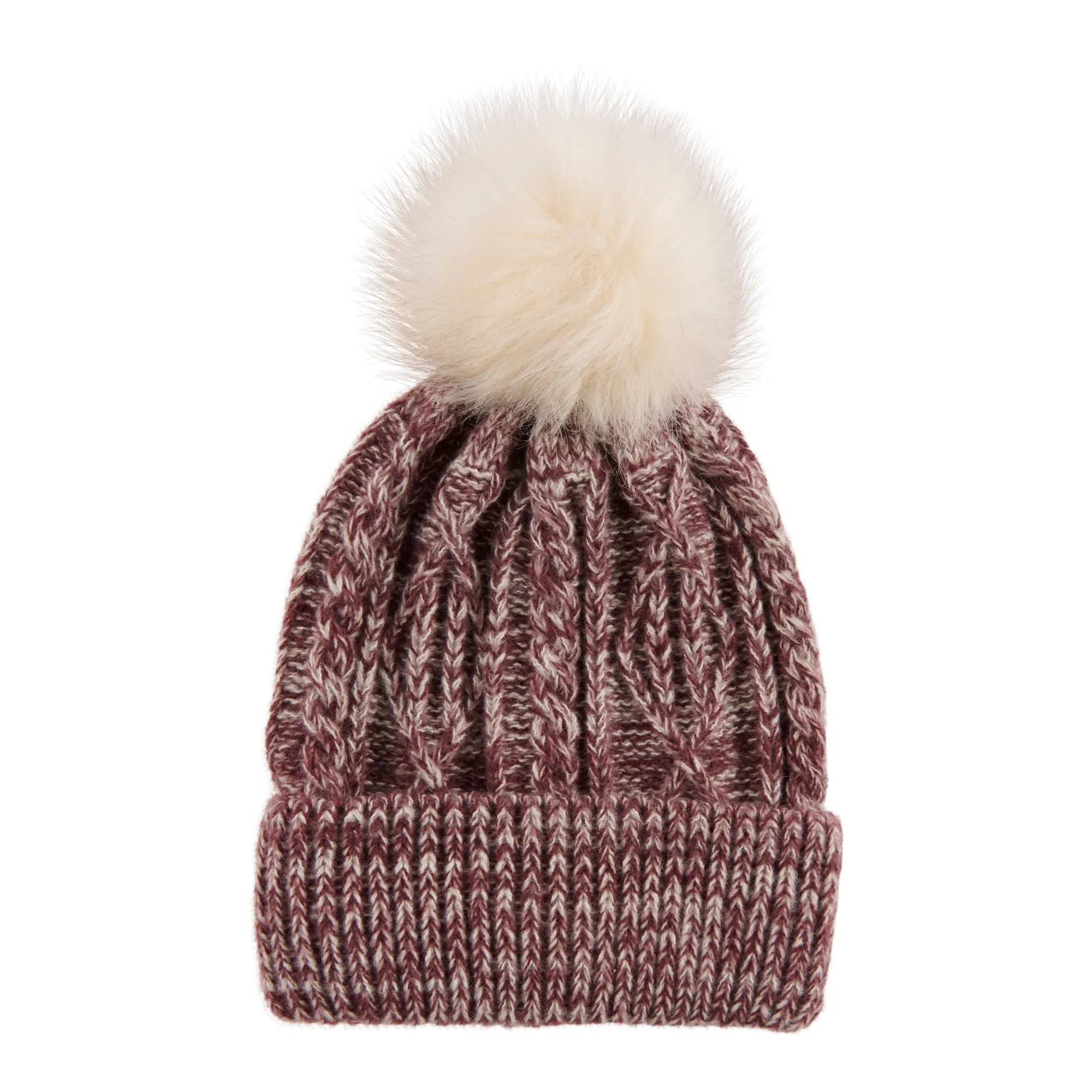 Women's Mélange Hat With Pom Pom