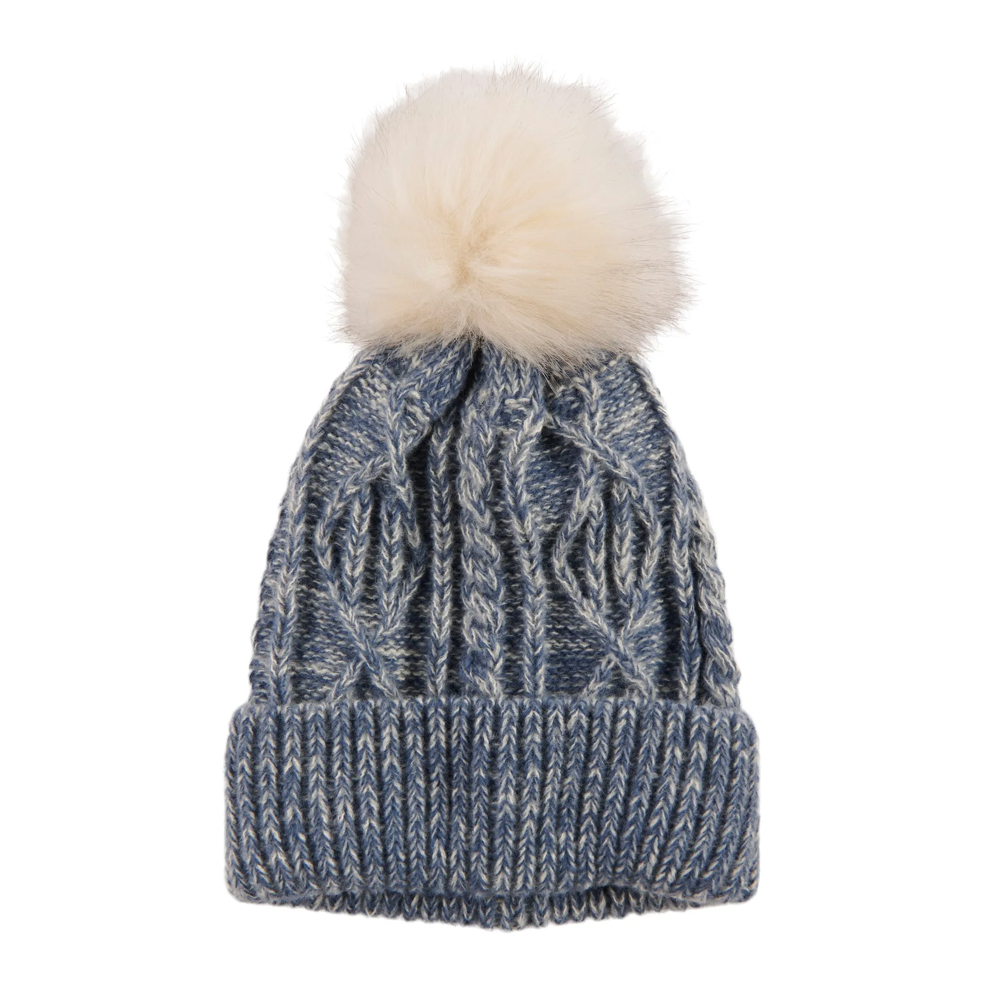 Women's Mélange Hat With Pom Pom