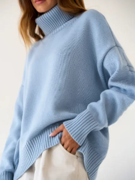 Women's Oversized Knitted Turtleneck Jumper | Ideal for Autumn/Winter