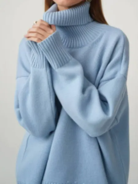 Women's Oversized Knitted Turtleneck Jumper | Ideal for Autumn/Winter