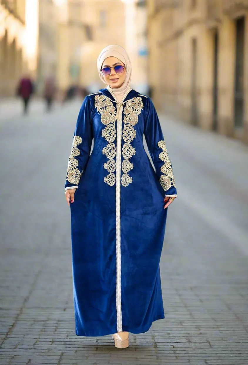 Women's winter velvet abaya