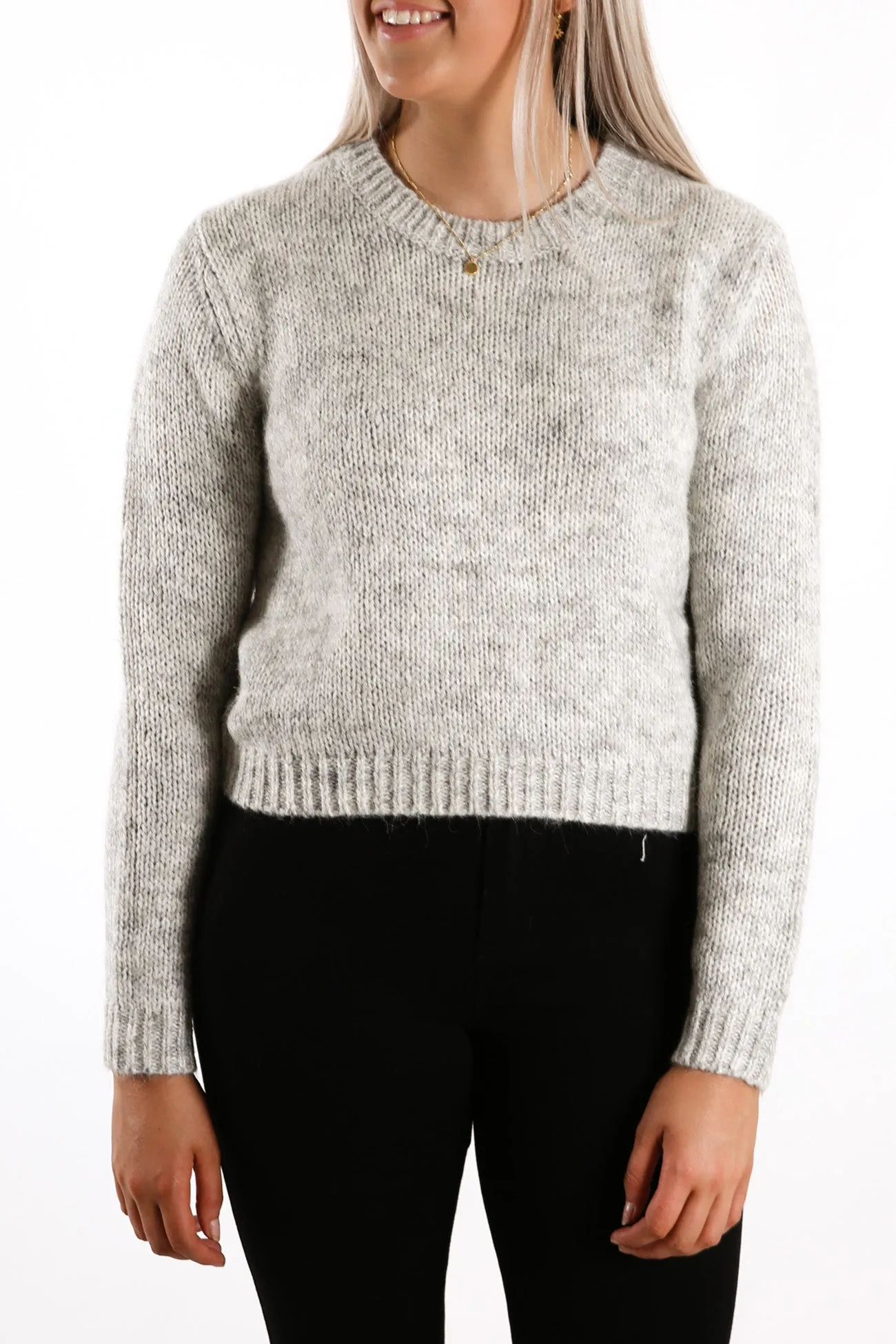 Woodstock Crew Neck Knit Grey Marle