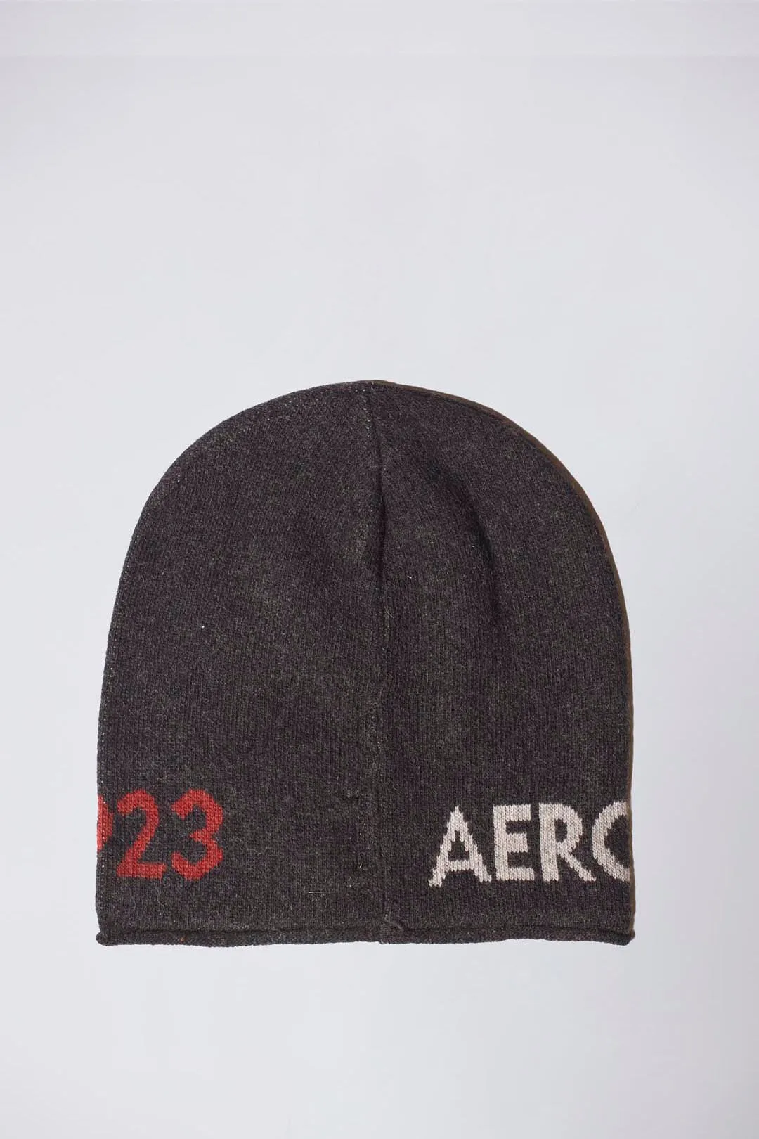 Wool blend beanie with jacquard logo