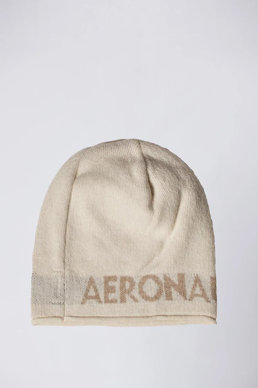 Wool blend beanie with jacquard logo