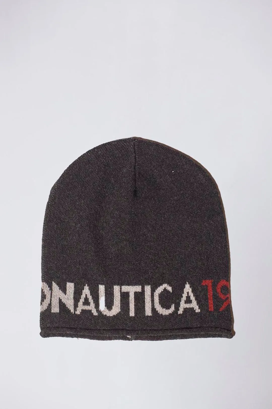 Wool blend beanie with jacquard logo