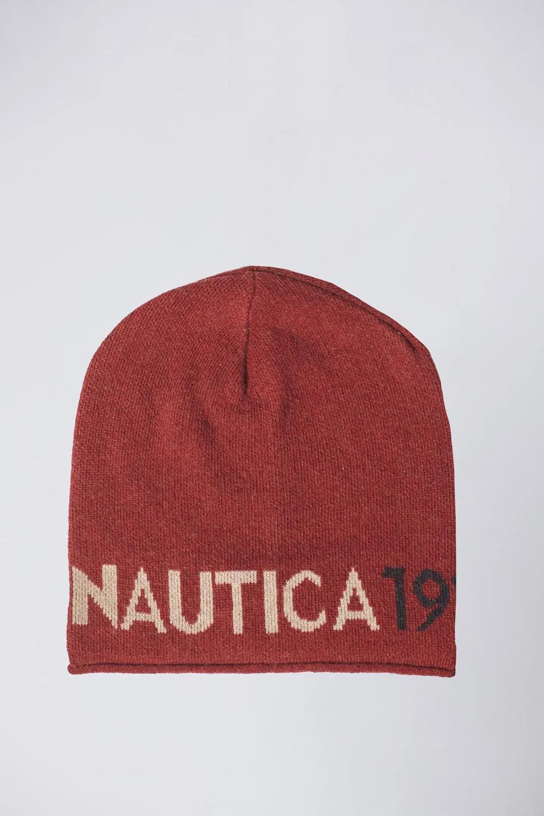 Wool blend beanie with jacquard logo