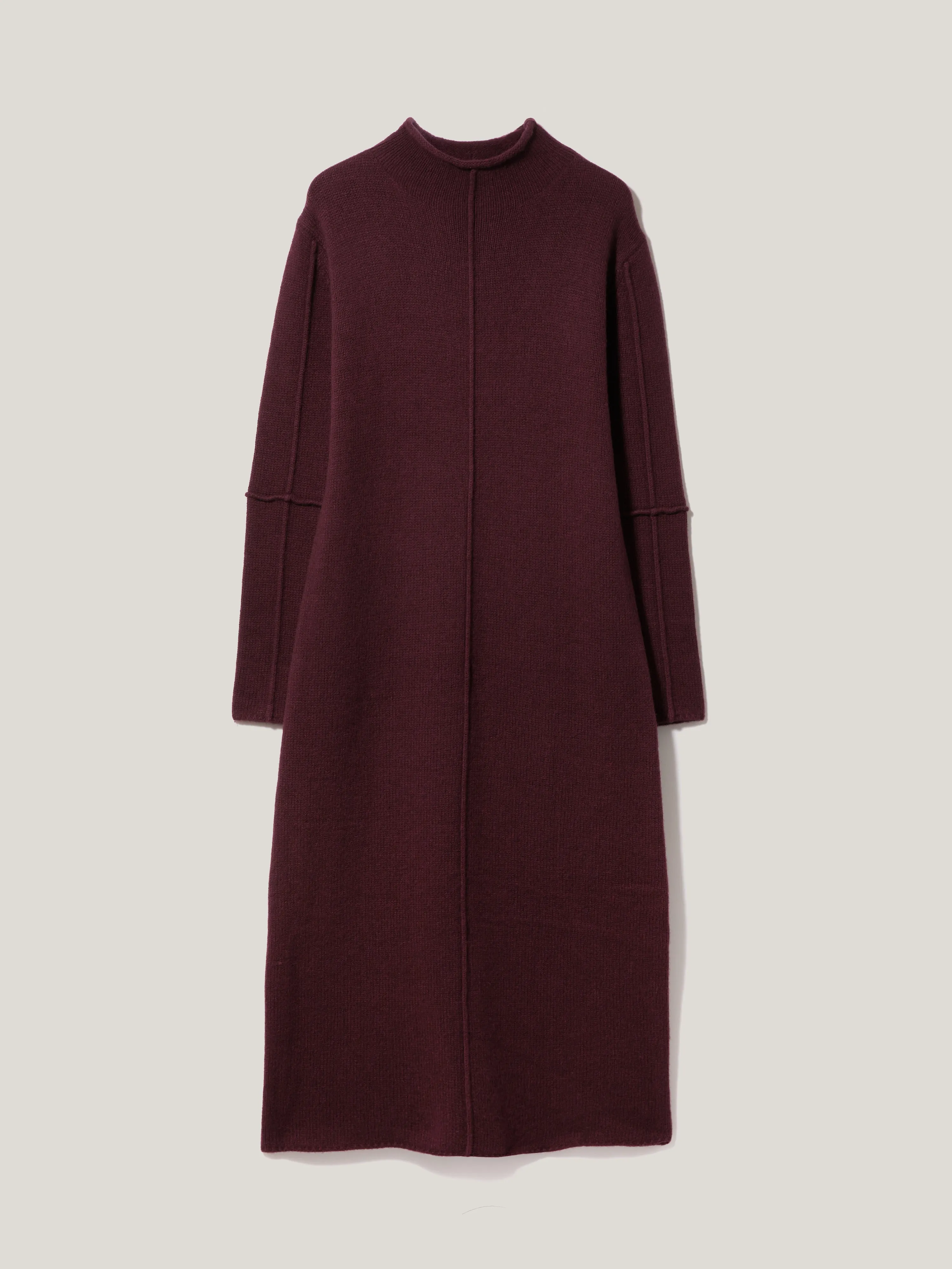 Wool Cashmere Blend Dress | Burgundy