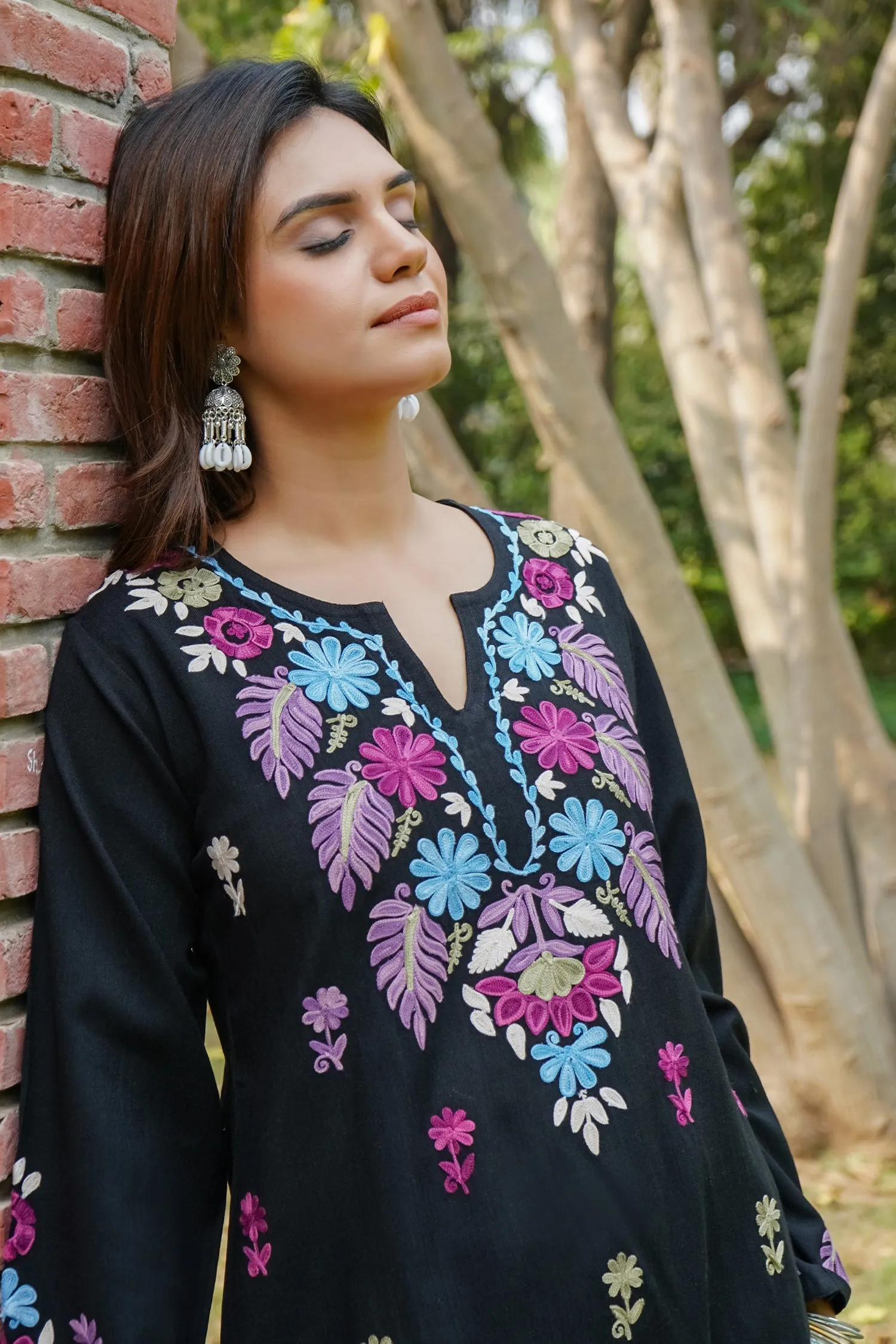 Woollen Kashmiri Black Kurta