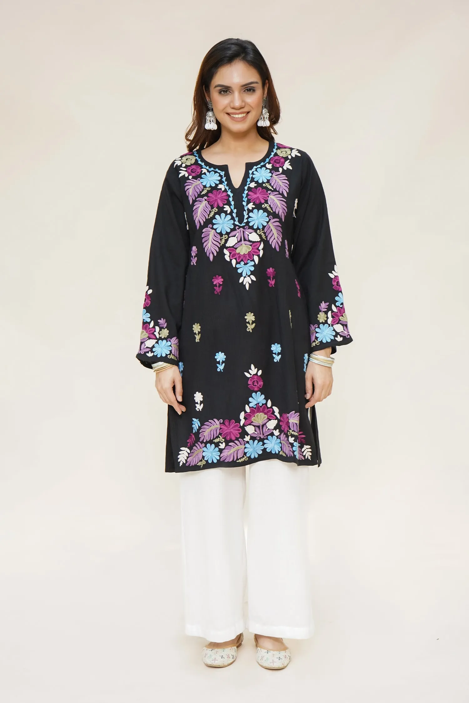 Woollen Kashmiri Black Kurta