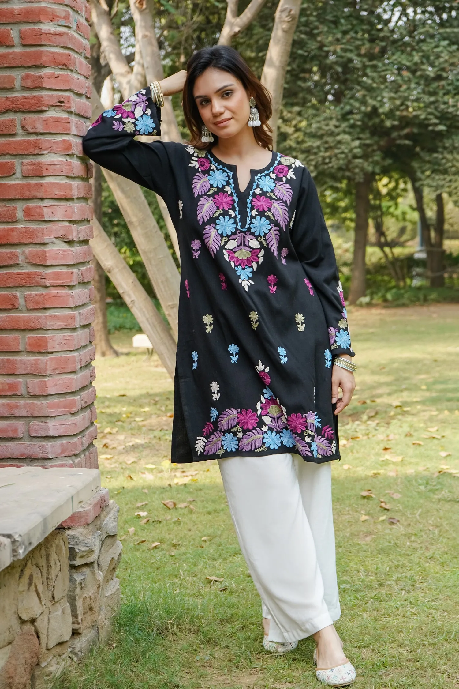 Woollen Kashmiri Black Kurta