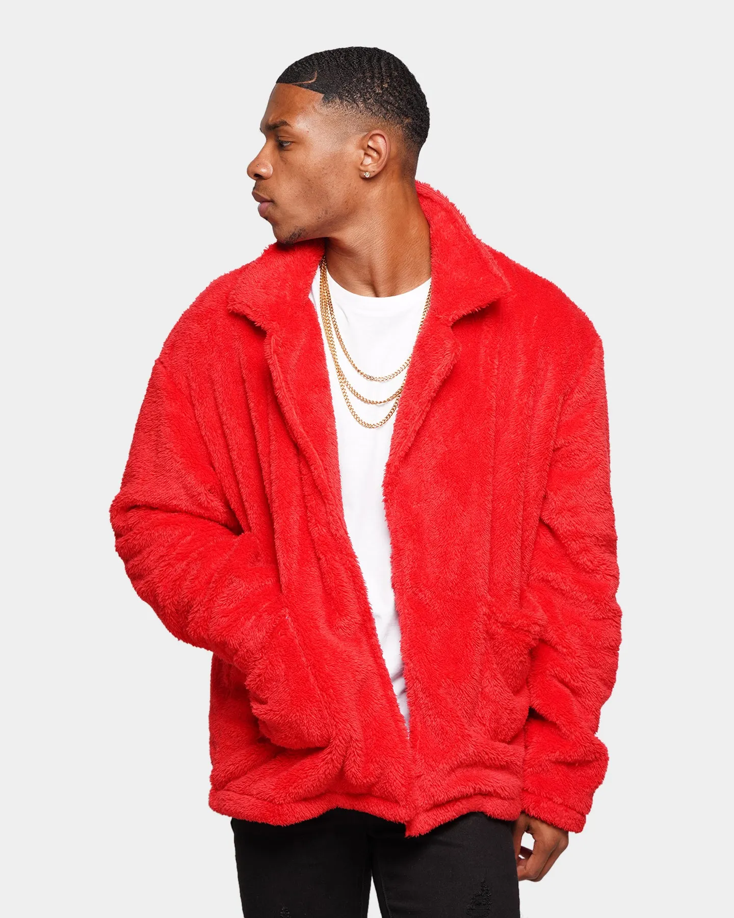 XXIII Talha Red Fur Jacket Red